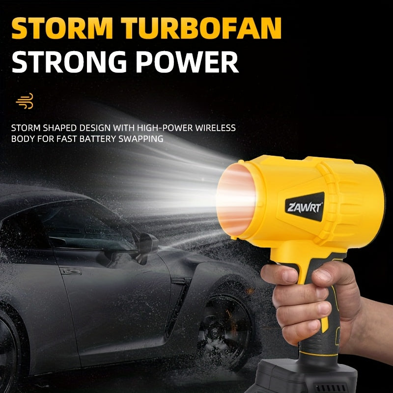 Turbo Jet Leaf Blower with Listed 30000RPM Motor, Cordless Handheld Air Tool in One-Battery Box or Two-Battery Toolbox Options for Outdoor Leaf and Dust Cleanup