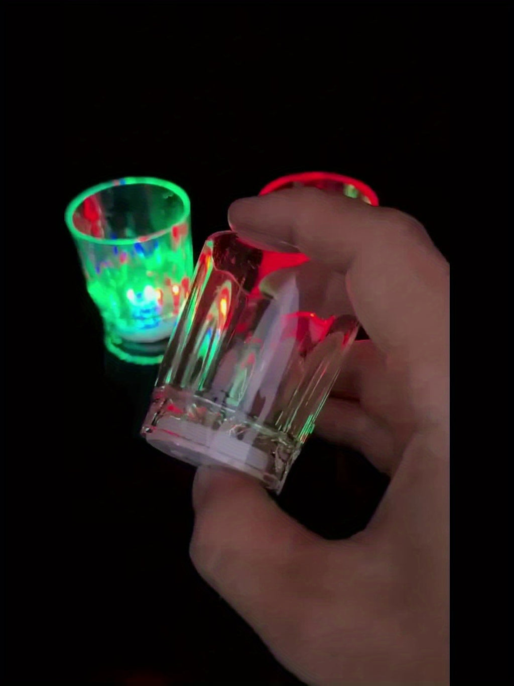 LED Light-Up Party Wine Glasses with Color-Changing Mode Wording, Small Cup Sets in 12 or 15-Piece Options for Birthdays, Weddings and Holiday Celebrations