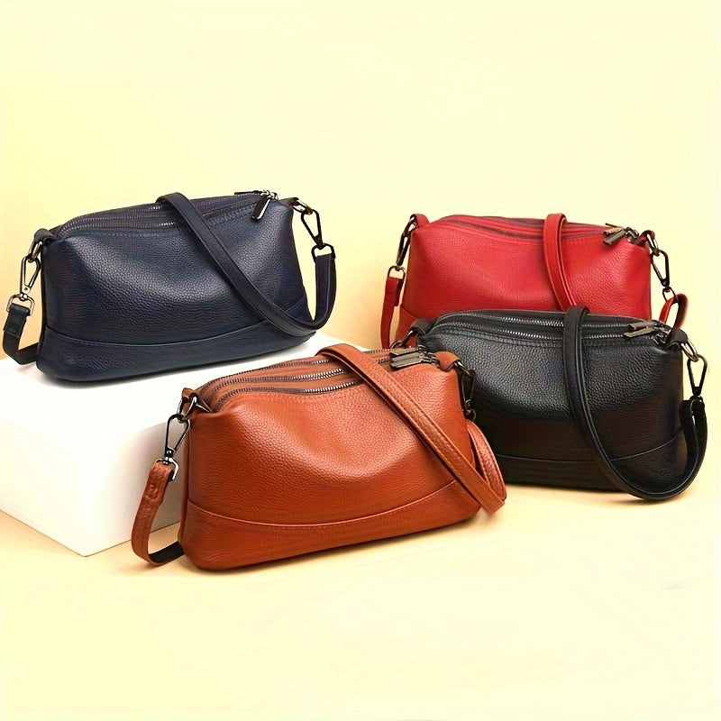 Womens Messenger and Backpack Style Bag with Zip Closure, Golden Accent and Shoulder Strap References, Black or Red with Listed 10.63-Inch Size for Everyday Outings