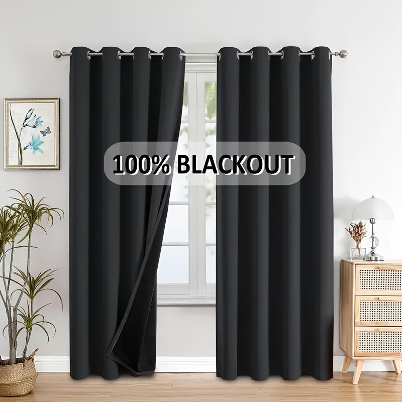 Blackout Curtains with Grommet Top in a Two-Panel Set, Five Color Choices and Seven Size Options for Bedroom, Living Room and Dining Room Window Styling