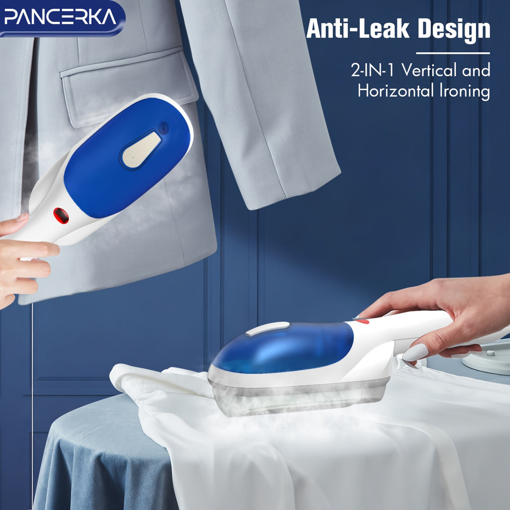 PANCERKA Portable Steam Iron for Clothes with Listed 25-Second Heat-Up, Horizontal and Vertical Steaming and Dry Ironing in Blue or Green