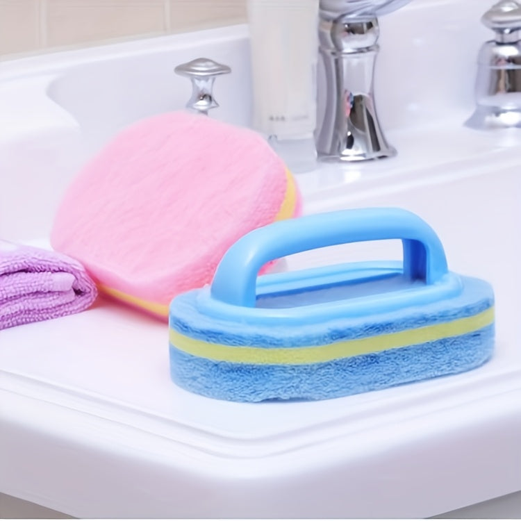 Blue Household Cleaning Sponge for Compatible Kitchen and Bathroom Surfaces, Multipurpose Cleaning Tool with Listed Glass, Ceramic and Wall Cleanup Uses
