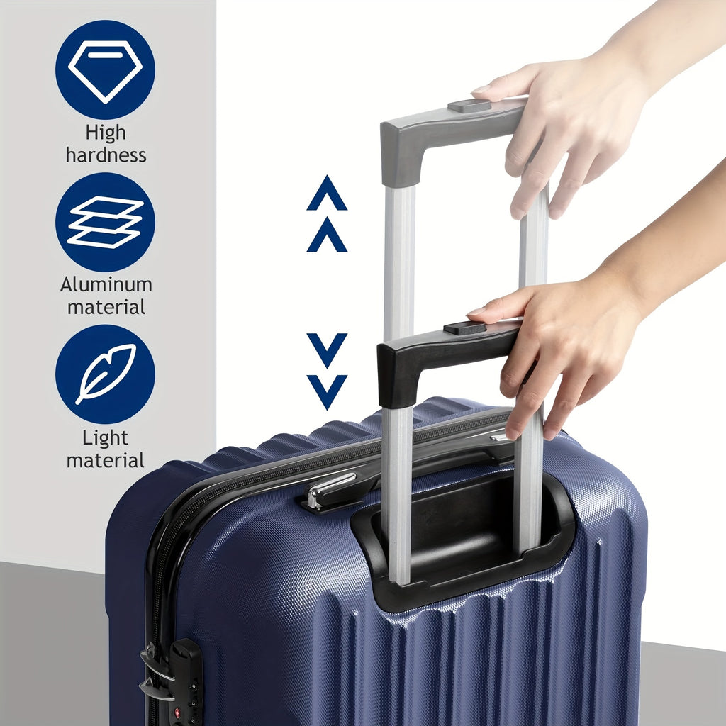 3-Piece Luggage Set with 20, 24 and 28-Inch Suitcases, Lightweight Scratch-Resistant Travel Cases for Vacation Packing with Multiple Color and Lock Options