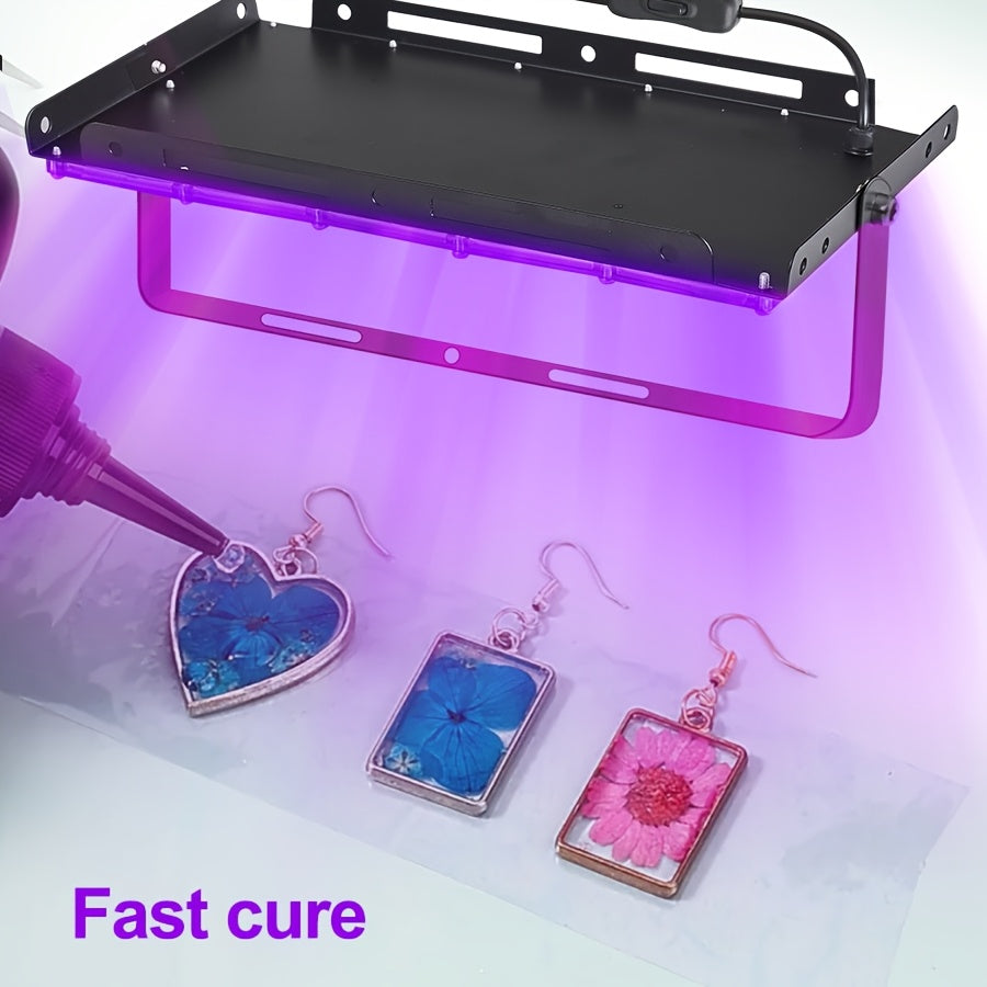 USB Resin Curing Lamp with 96 LEDs, Listed 5V Power Input, Cord and Switch in Dark Violet or Purple for Compatible Resin Jewelry, Molds and DIY Craft Projects