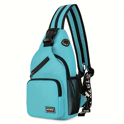 Adjustable Strap Crossbody Bag with Zipper Pockets, Blue Cat, Dark Blue, Pink or Blue Options for Everyday Essentials, Casual Errands and Travel Organization