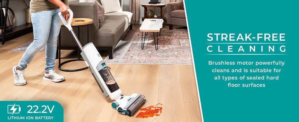 Kenmore AquaLite 3-in-1 Cordless Wet Vac, Hard Floor Vacuum and Mop Combo with 8kPa Suction, Automatic Air-Drying Self-Cleaning Mop and 35-Min Runtime, Lightweight Floor Washer for Tile, Hardwood and Everyday Messes, White
