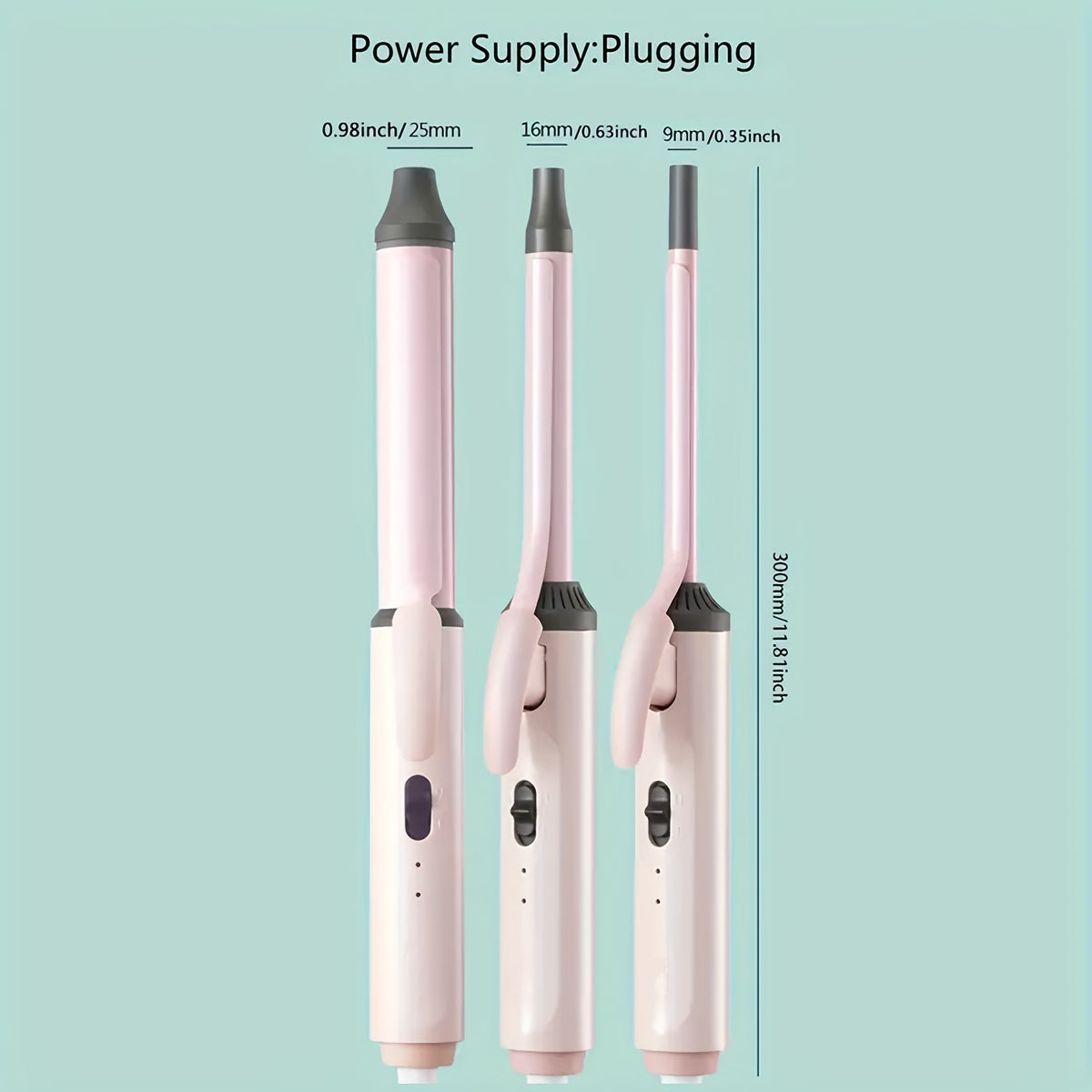 9mm Travel Curling Iron, Ultra-Fine Mini Curling Wand for Tight Curls, Teddy Curls, Airy Bangs & Water Waves, Fast Heating, for Short Hair, Men & Women, Holiday Gift, Pink