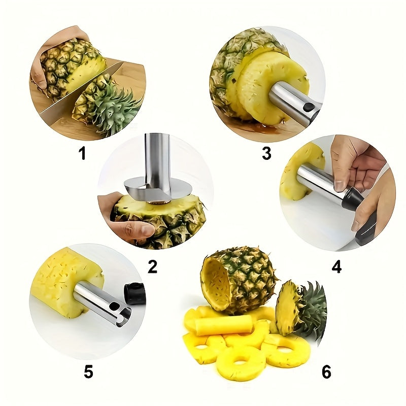 Pineapple Corer and Slicer with Listed Stainless Steel Design, Green Handle or Stainless Steel Options for Fresh Fruit Preparation and Home Kitchen Snacks