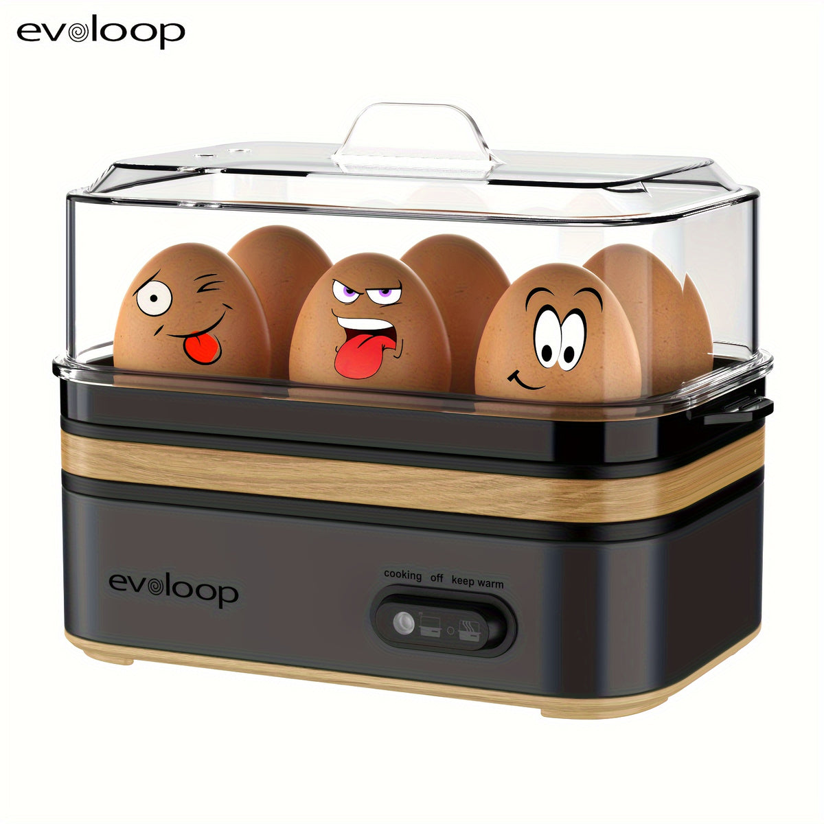 6-Egg Electric Egg Cooker, 400W 110V Breakfast Maker with BPA-Free Tritan Material for Hard-Boiled Eggs, Poached Eggs, Scrambled Eggs and Omelets
