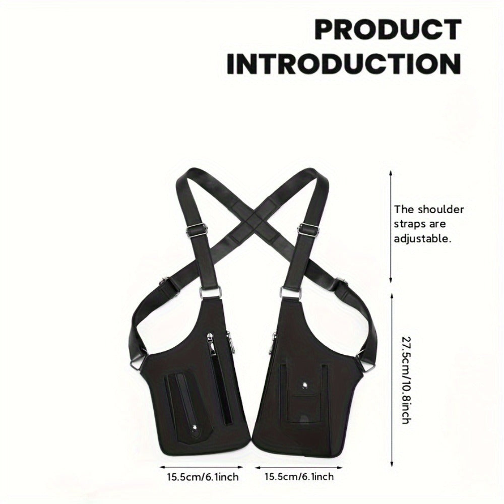 Men's Underarm Strap Bag in Black with Retro Styling for Everyday Phone Carry, Outdoor Walks, Cycling and Hiking Gift Ideas for Boyfriend or Father