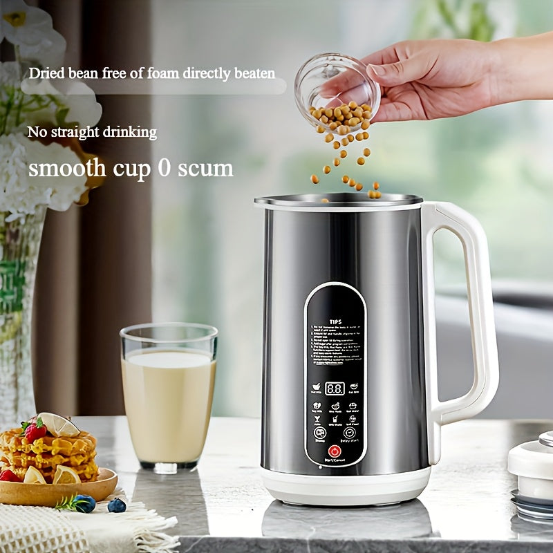 Soy Milk Maker with 1200mL Container, 800W Stainless Steel Multifunction Nut Milk, Soup and Juice Machine with Touch Controls, Auto Cleaning and 24-Hour Timer