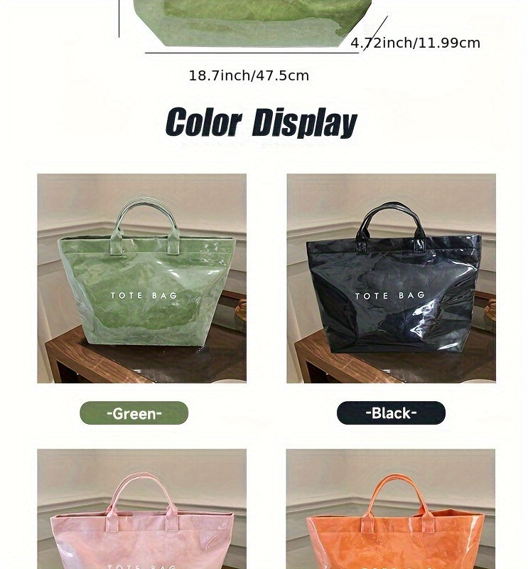 Double-Layer Tote Bag for Women with Classic Solid-Color Styling and Carry Handles, Everyday Handbag for Casual Outings in TT4, TT6 or TT1 Options