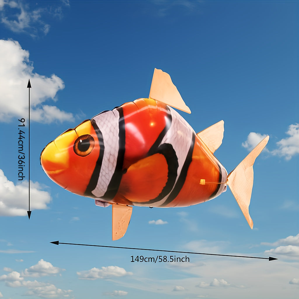 Remote Control Clownfish Balloon, Bright Orange Inflatable Model ZJXCY0818 for Indoor Birthday Parties, Ocean-Themed Events and Supervised Ages 8+ Play