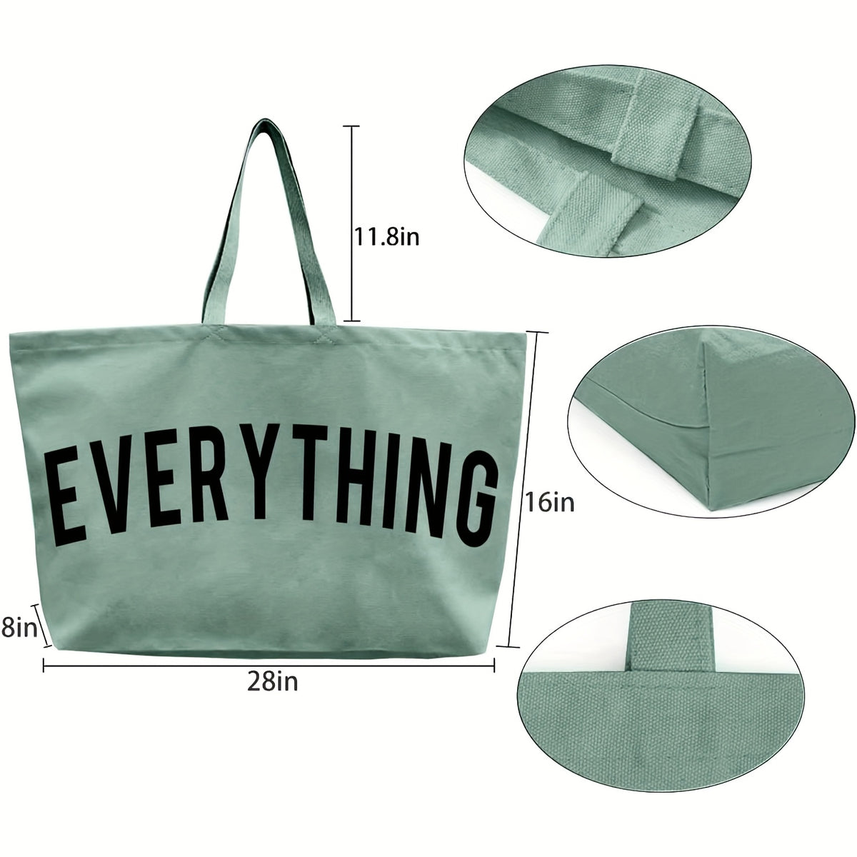 Foldable Canvas Tote Bag with Open-Top Design, Large-Capacity Solid-Color Handbag in Twelve Listed Options for Shopping, Commuting and Student Essentials