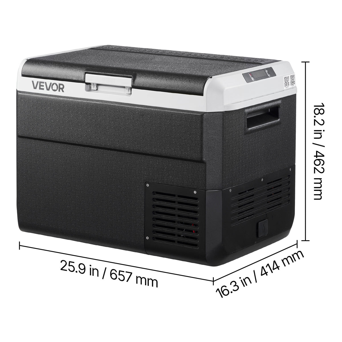 12V Car Refrigerator Freezer by VEVOR, 25L, 30L, 40L or 50L Portable Compressor Cooler with AC/DC Power and Battery Protection for RV Camping and Road Trips