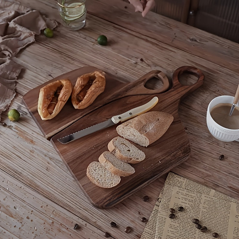 Cutting Board Duo Set with Walnut, Acacia or Bamboo Options, Reversible Chopping and Serving Board Reference for Meat, Bread and Cheese Preparation