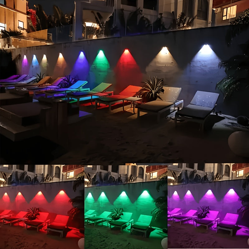 Solar Fence Accent Lights with Nine Lighting Modes, Listed 12-Light Set and Colorful Mode-24LEDs Option for Outdoor Walls, Railings, Patios and Deck Decor