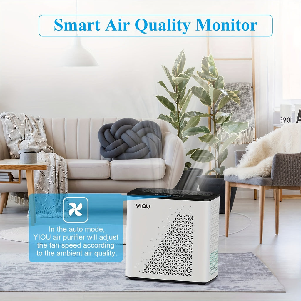 PM2.5 Display Air Purifier in Black and White with Listed H13 HEPA Filter, Auto Mode and Timer for Home Bedrooms, Living Rooms and Offices
