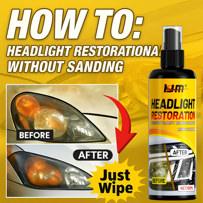 Headlight Restoration Polish Kit, Exterior Lens Appearance Care for Compatible Vehicles with Surface Yellowing and Oxidation Detailing References