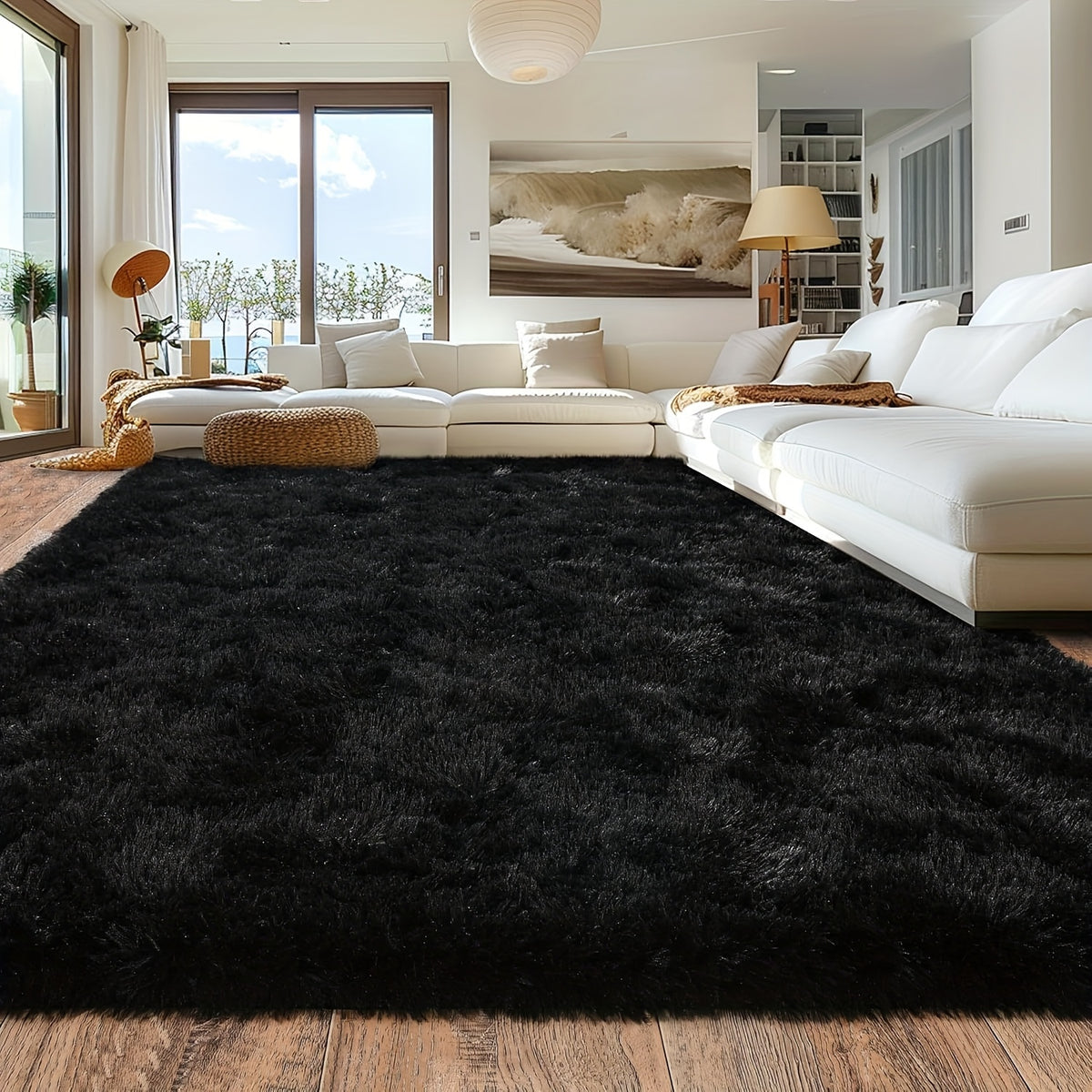 Fluffy Shag Area Rug for Bedroom and Living Room, Soft Fuzzy Floor Decor in 5x8, 6x9 or 8x10 Foot Sizes with Seven Color Options for Cozy Home Styling