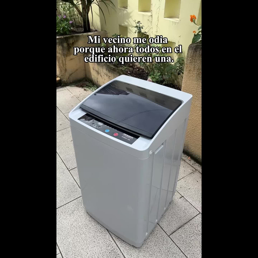 Compact Washing Machine with Drain Pump, Fully Automatic 17.8 lbs Portable Laundry Washer with Stainless Steel Tub, 110V Top Load for Apartments, Dormitories, RVs, Campers and Small Homes