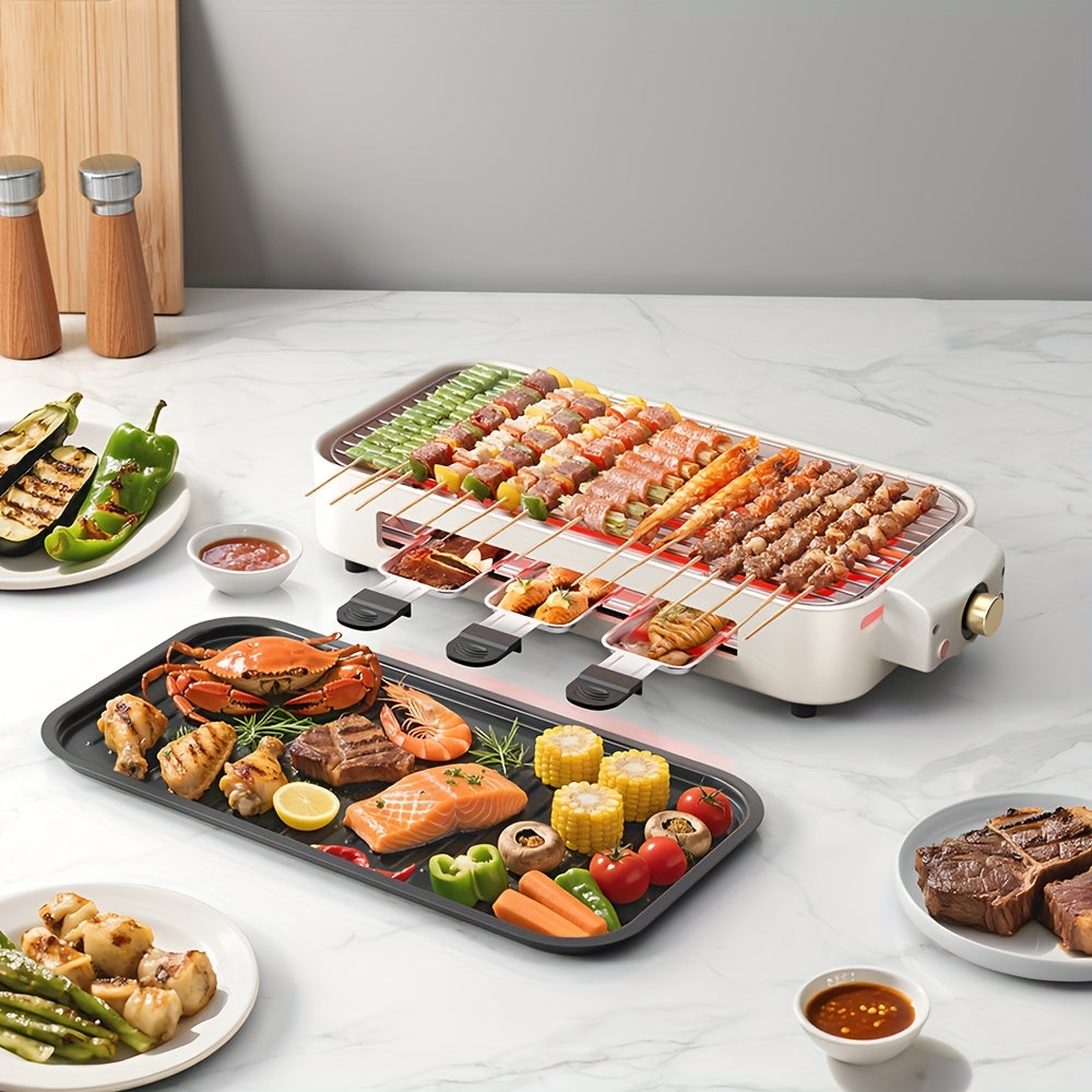 1700W Indoor Electric Grill with Temperature Control, Black Gift-Bag Option and Listed Detachable Nonstick Cooking Board for Home Meals and Tabletop BBQ