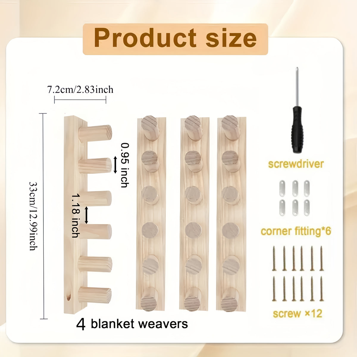 Adjustable Wooden Weaving Loom with Accessories, Listed 52.5-Inch Manual Yarn Craft Frame for DIY Blankets, Scarves, Bags and Hats at Home