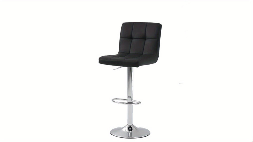 Armless Swivel Bar Stools with Adjustable Hydraulic Height Wording, PU Leather Seat Cushions and Backrests, White Two-Pack or Black Option for Home Kitchen Seating