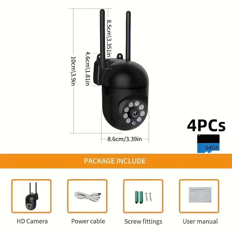 Wireless Security Camera 4 Pack, 3MP Indoor Cameras with Cloud Storage, AI Motion Detection, Two-Way Audio, Color Night Vision, 2.4G/5G WiFi, Home Surveillance System
