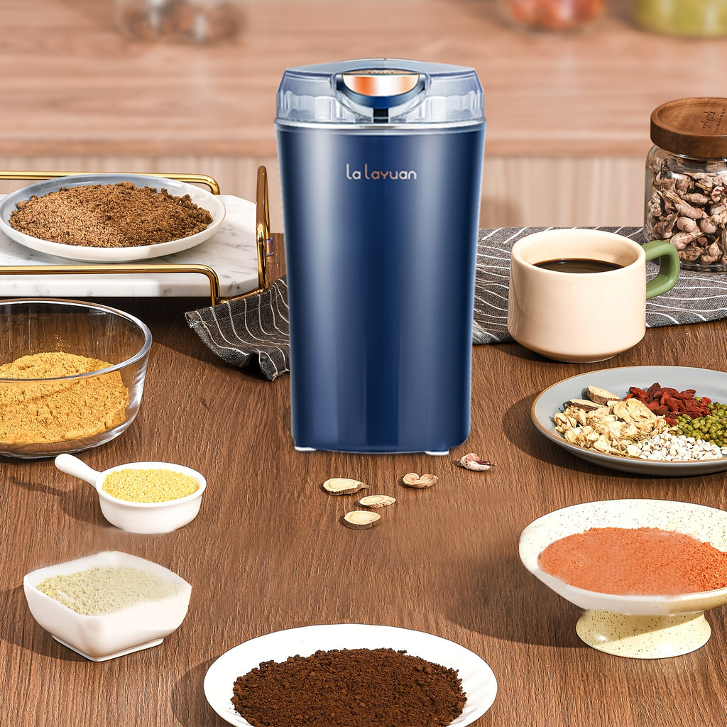 Coffee Bean Grinder with 200W Motor and Stainless Steel Chamber, One-Touch Electric Blade Mill for Home Coffee and Spice Prep, 2.7oz Capacity
