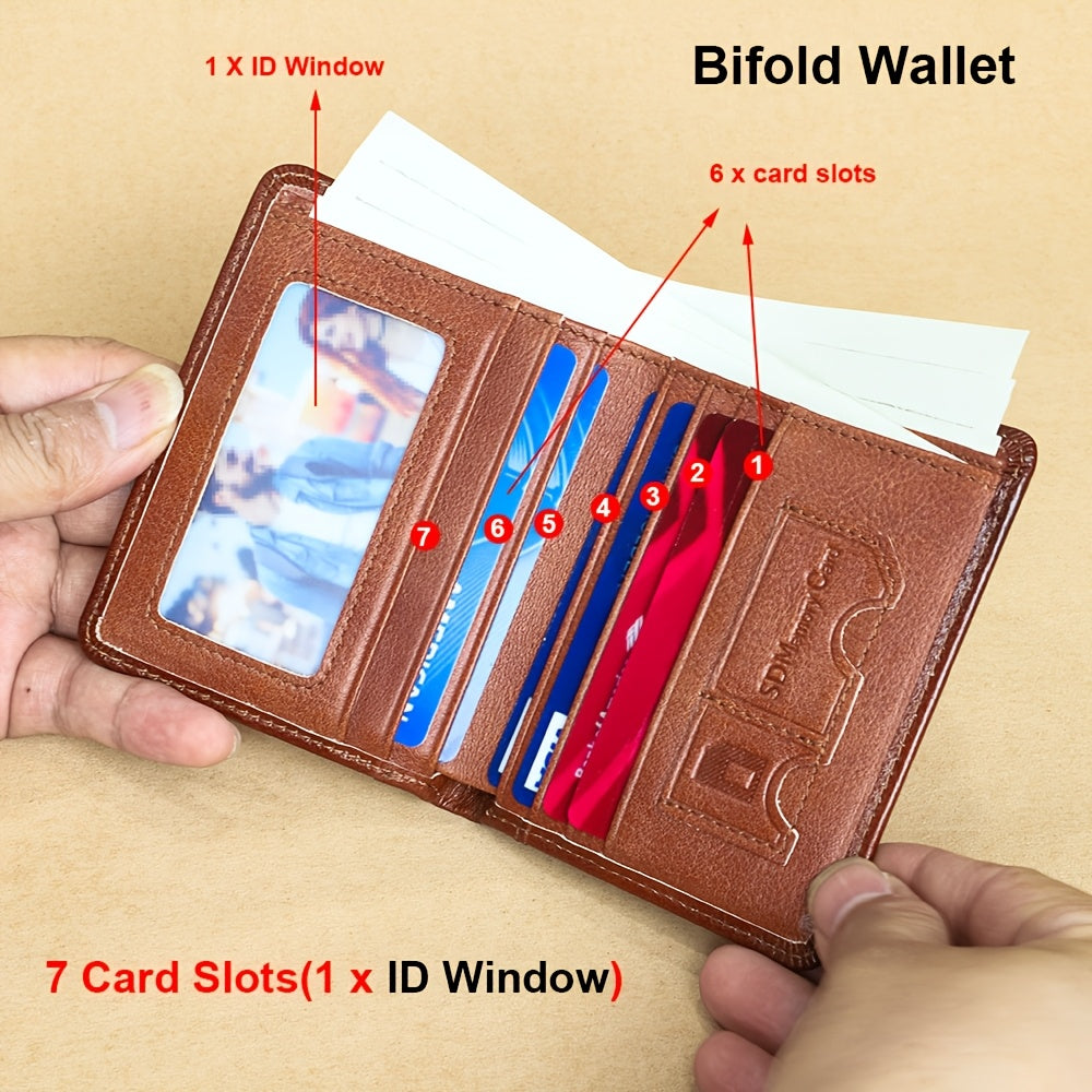Genuine Leather Wallet for Men with Money Clip, Oil Wax Cowhide and Bifold Style Options, Vintage Daily Carry Accessory in Fourteen Listed Variants