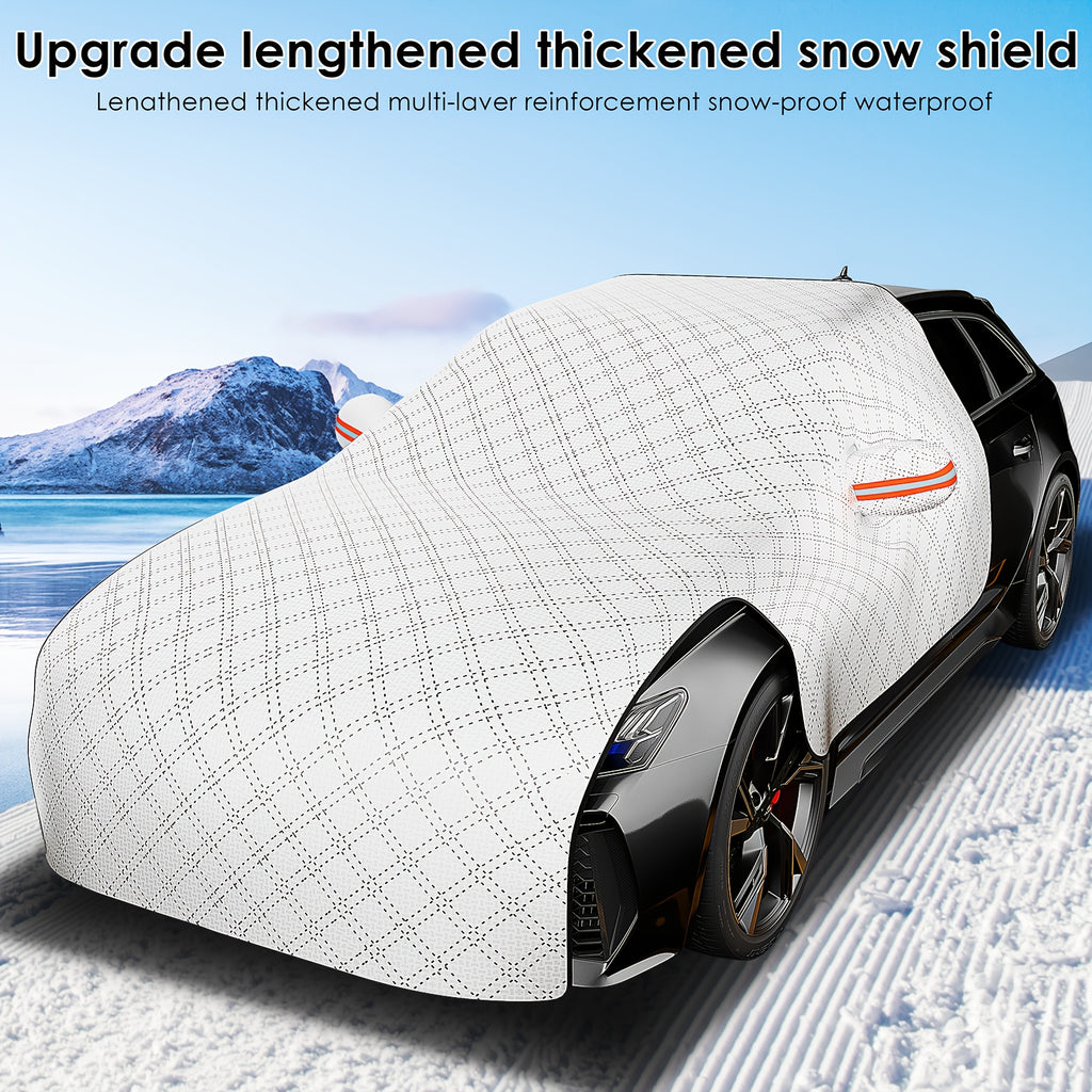 Front Windshield Snow Shield with Thickened Cloth Reference, One-Piece Car Window Cover for Parked Vehicle Frost, Snow and Seasonal Shade Use