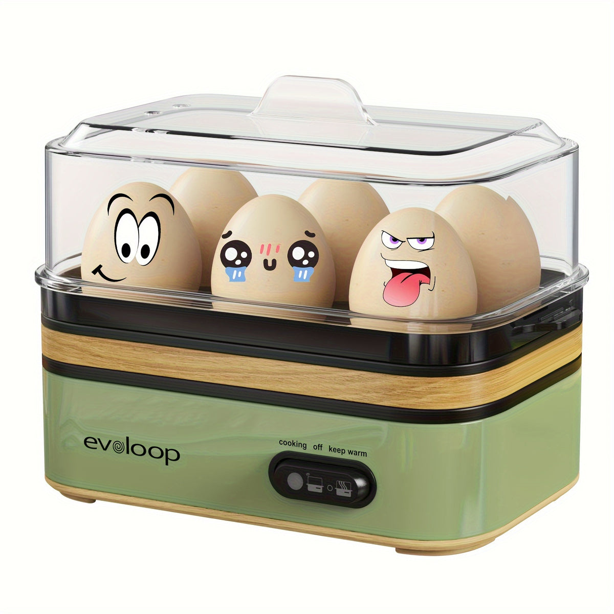 6-Egg Electric Egg Cooker, 400W 110V Breakfast Maker with BPA-Free Tritan Material for Hard-Boiled Eggs, Poached Eggs, Scrambled Eggs and Omelets