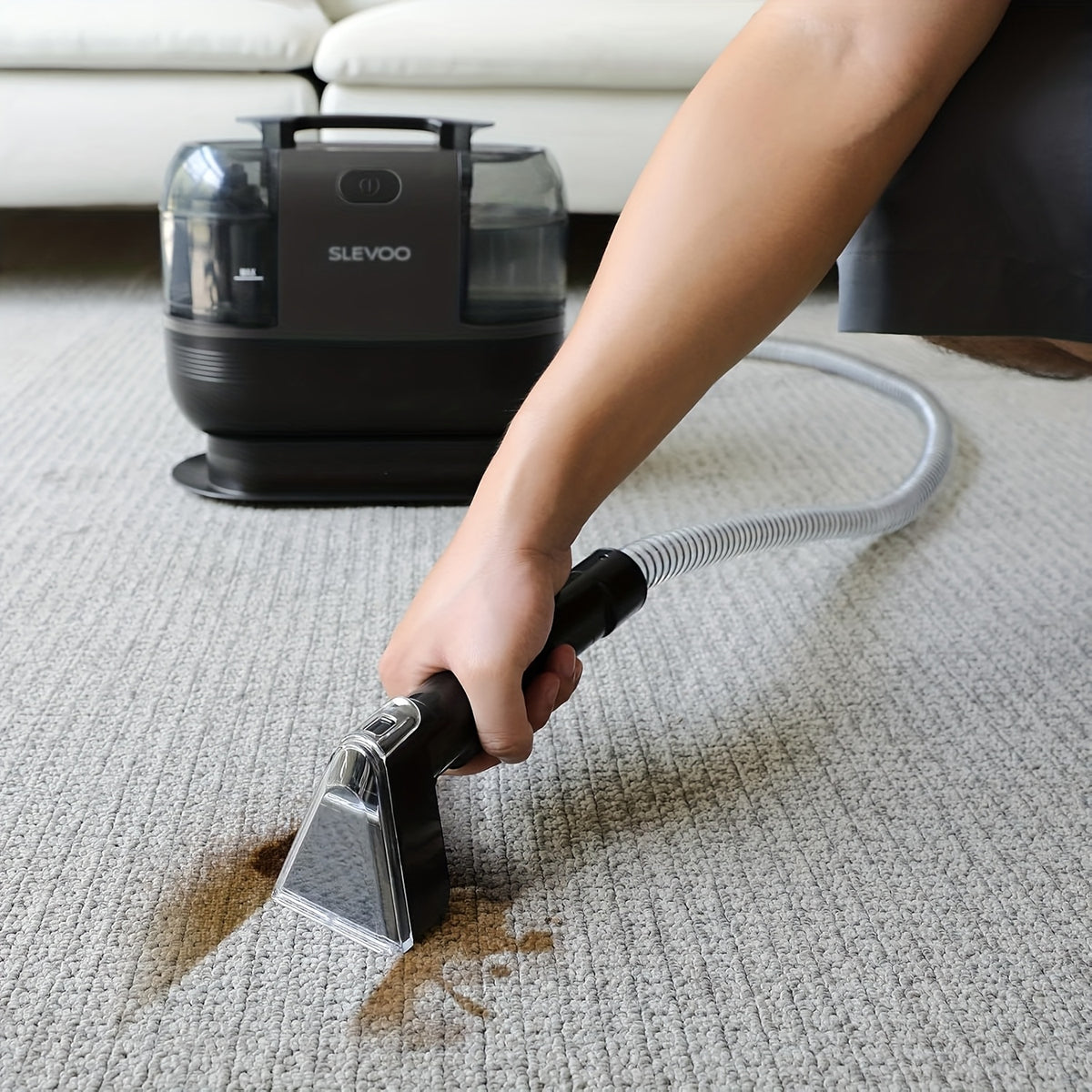 Carpet Spot Cleaner with 20kPa Suction, 500W Portable Upholstery Cleaning Machine with Dual Water Tanks and Detachable Hose for Pet Messes, Rugs and Car Seats