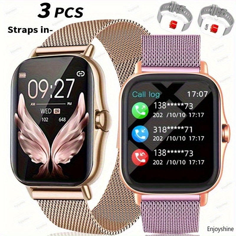 Full Touchscreen Smartwatch with Listed 1.83-Inch Display, Calling, Music and Multiple Sports Modes in Black, Golden, Pink or Silvery for Android and iPhone