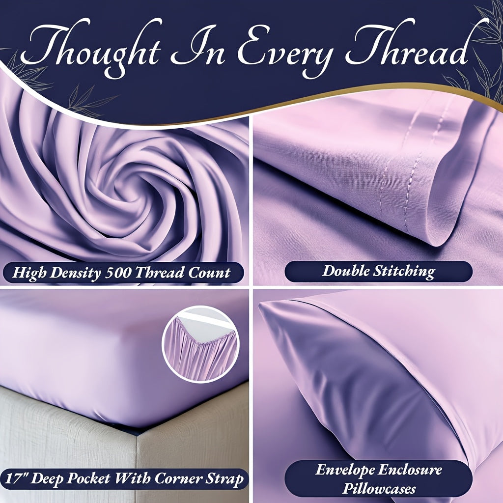 Three or Four Piece Bedding Sheet Set with Listed Extra Deep Pockets, Twelve Color Options and Twin, Full, Queen or King Sizes for Bedrooms and Guest Rooms