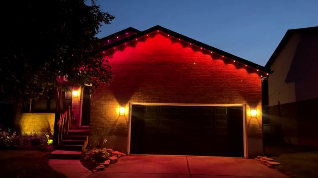 Permanent Outdoor RGB Eave Lights with App and Remote Control, Music Sync and Timer, Listed 100FT or 500FT Options for Christmas, New Year and Party Decor