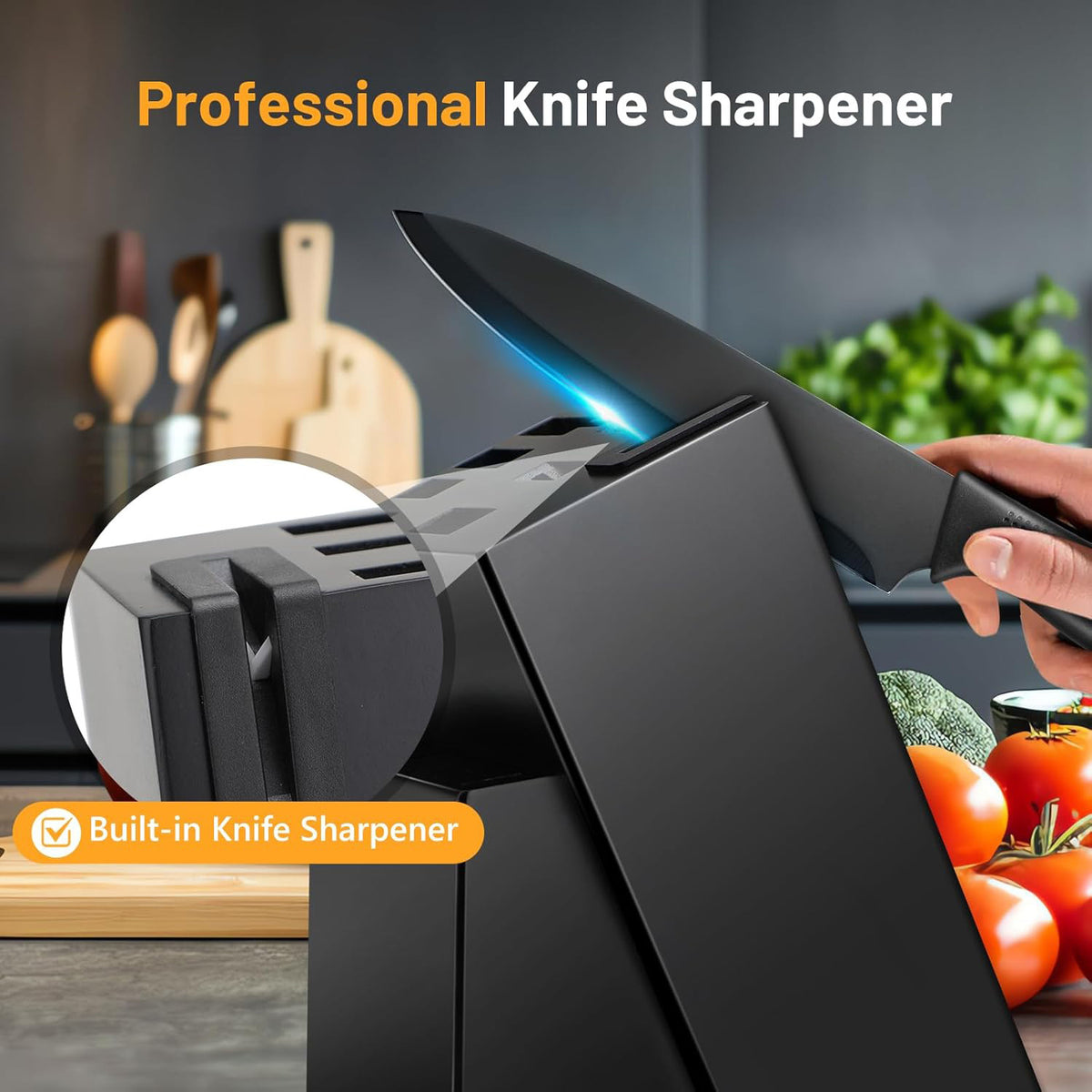 Black Cooking Knife Set with Fruit Knife Small Set or Stainless Steel Kitchen Large Set Options for Slicing, Dicing and Everyday Home Meal Preparation