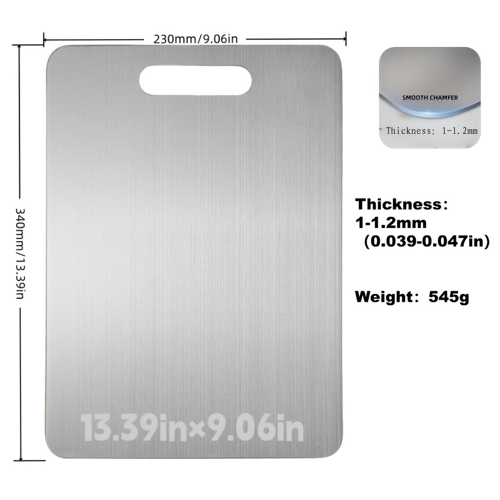 Stainless Steel Chopping Board in 1 or 2-Piece Options, Easy-Clean Kitchen Cutting Surface with Listed Space-Saving Design for Home Meal Preparation
