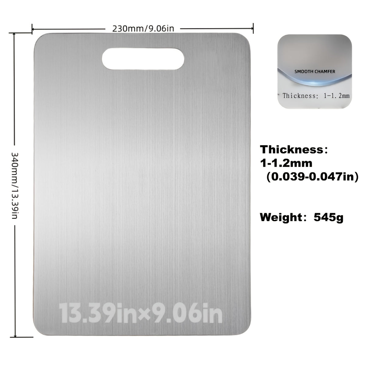 Stainless Steel Chopping Board in 1 or 2-Piece Options, Easy-Clean Kitchen Cutting Surface with Listed Space-Saving Design for Home Meal Preparation