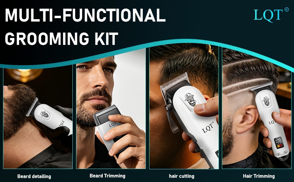 Electric Hair Clipper Grooming Set for Men, Hair Cutting Tool with White, Black, Blue and Golden Kit Options plus Selected Two-Piece Configurations