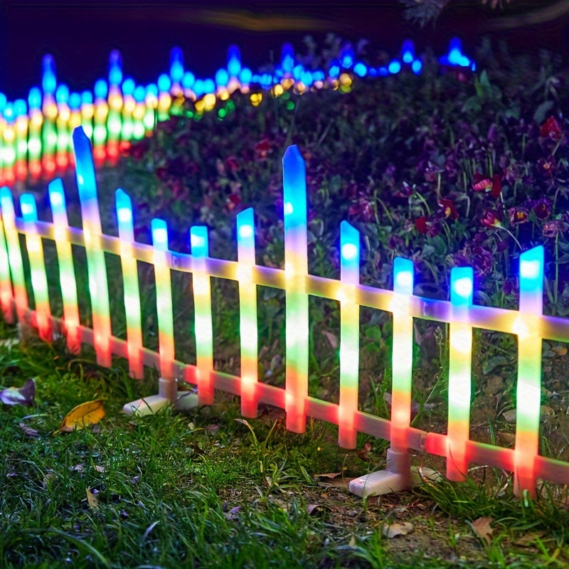 Warm Color Solar Decorative Lights, 8-Piece Pack with 110.24-Inch Size Label for Outdoor Garden, Fence, Lawn and Pathway Accents or Seasonal Holiday Displays