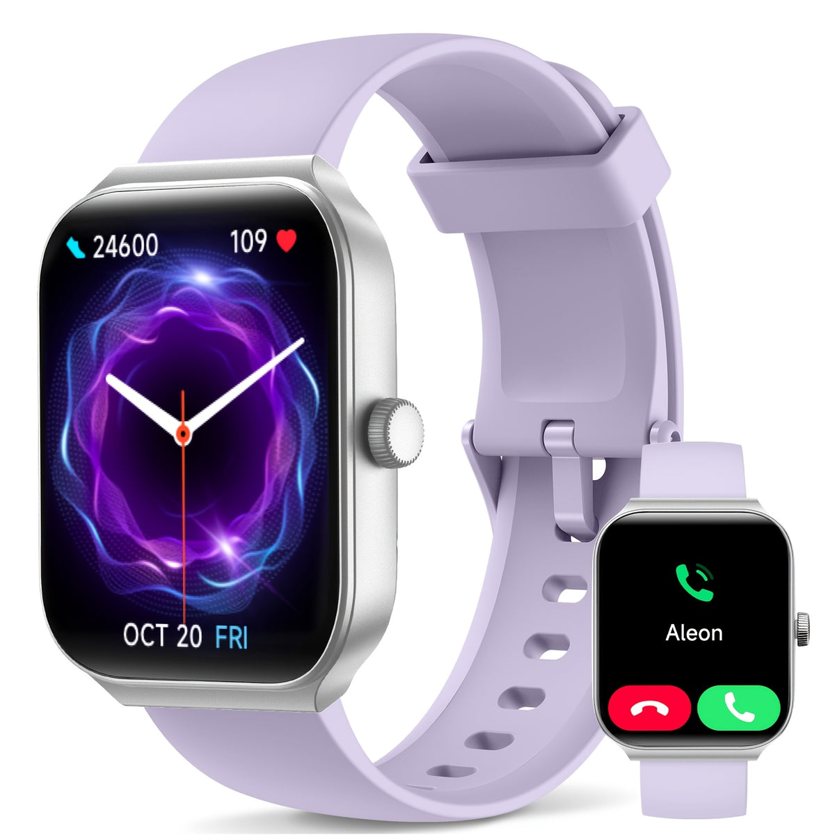 1.95 Inch Smart Watch with Alexa Built-in, Wireless Call Smartwatch with 100+ Sport Modes, Fitness Activity Tracker & Pedometer, for iPhone & Android, HD Touch Screen, Birthday & Mother's Day Gift