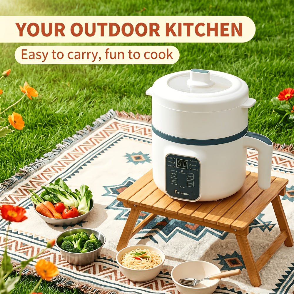 Multifunctional Electric Pot in White with Listed 57.48oz Capacity and Six Cooking Modes, Nonstick Single- or Double-Layer Options for Small Household Meals
