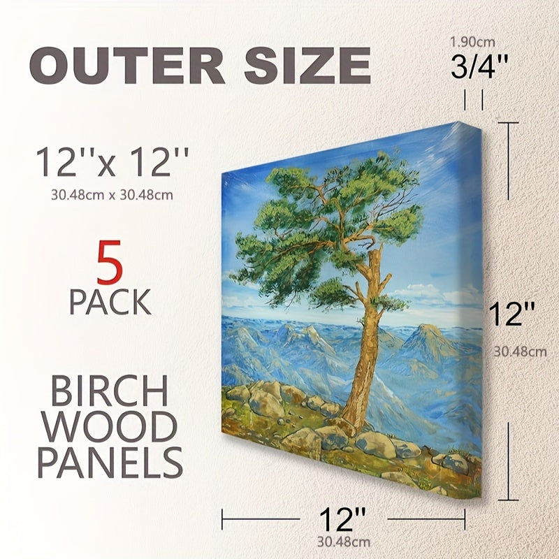 Cradled Wood Painting Panels by Cupohus, Unfinished Wooden Art Boards for Pouring Paint, DIY Crafts and Creative Projects with Multiple Size Options