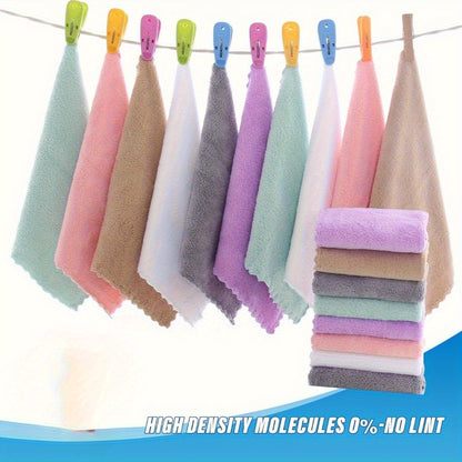 Small Square Washcloths 40-Pack with Listed 9.4 x 9.4 Inch Size, Soft Absorbent Bathroom Cloths in Random Colors with Standard or Striped Options