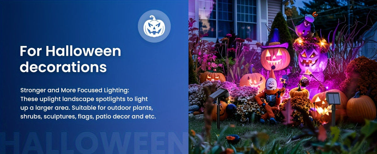 RGB Solar Garden Spotlights with Listed Nine Lighting Modes, Multicolor Outdoor Landscape Accent Lights in Two, Four or Six Pack Options for Holiday Decor