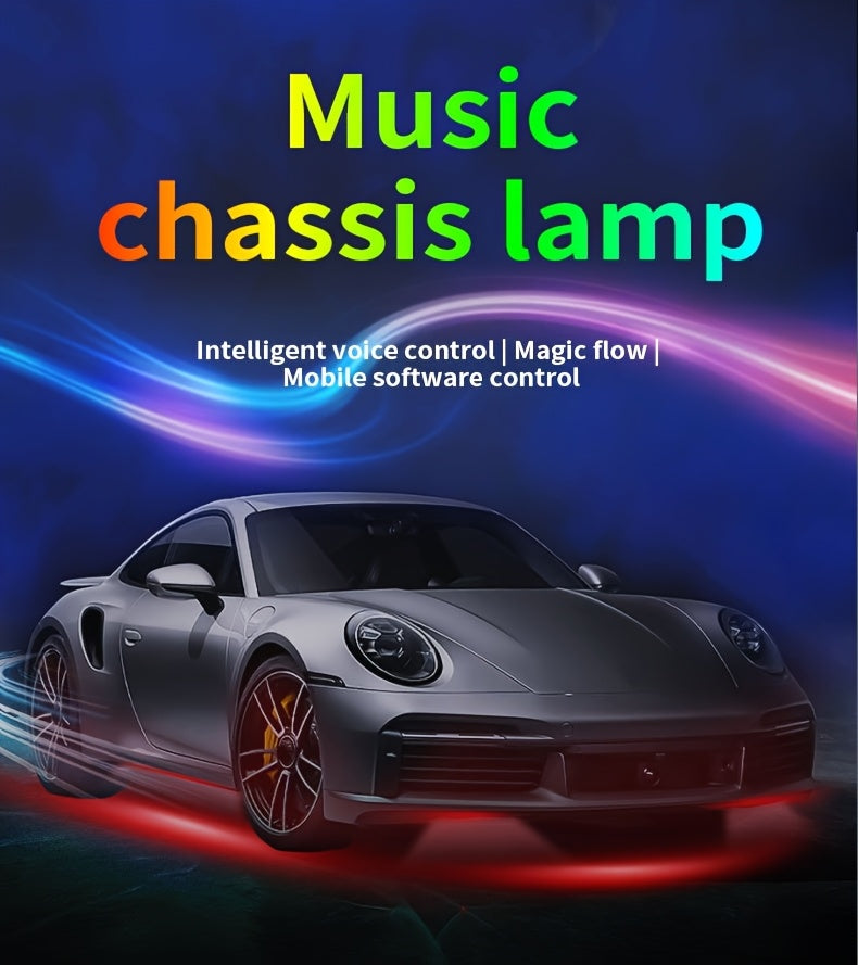 Exterior LED Accent Lighting Kit with Multiple Scene Modes, App and Wireless Control for Compatible Car, Truck and SUV Decorative Vehicle Lighting