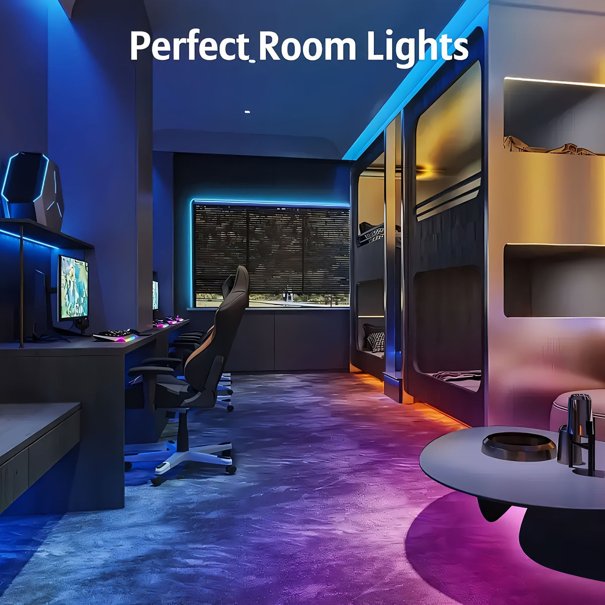 App-Controlled RGB LED Light Strips with Listed Music Sync and Remote Control, 200FT or 130FT Length Labels for Bedroom, Living Room and Holiday Decor