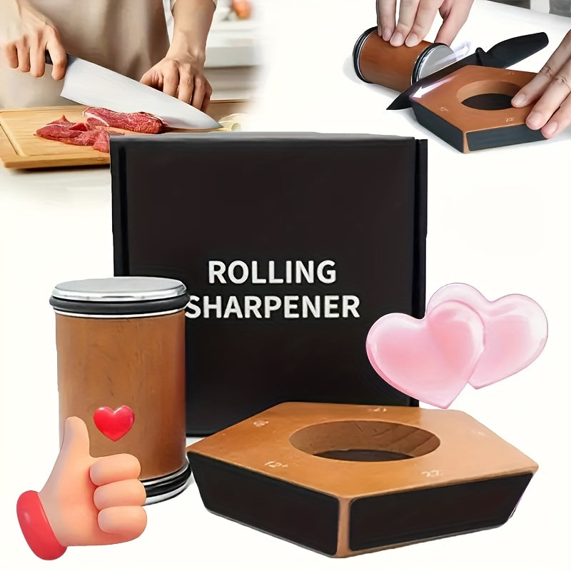 Diamond Rolling Knife Sharpener Set with Two-Angle, Five-Angle or Five-Sided Style Options for Compatible Kitchen and Outdoor Knife Edge Care and Home Cook Gifts